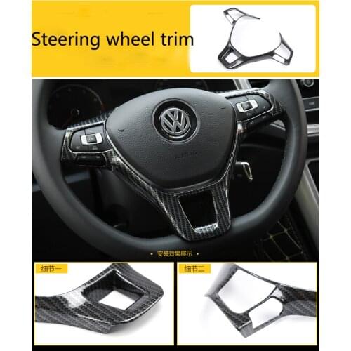 ABS Chrome Car Interior Steering Wheel Decorative Cover Trims For Volkswagen T-ROC 2018-2020 Car Styling Accessories