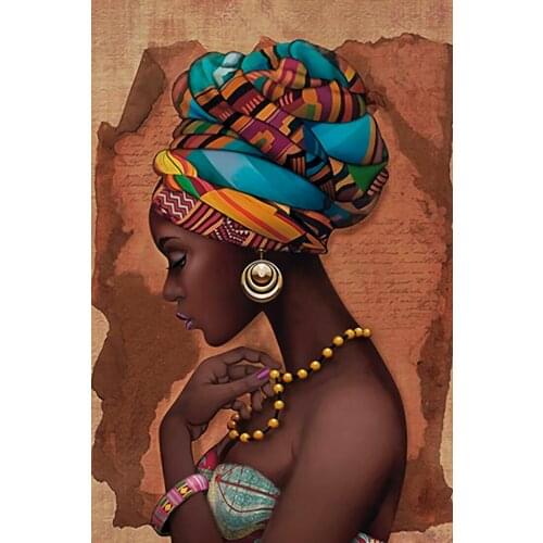 African Art Black and Nude Woman Oil Painting on Canvas Cuadros Posters and Prints Scandinavian Wall Art Picture for Living Room