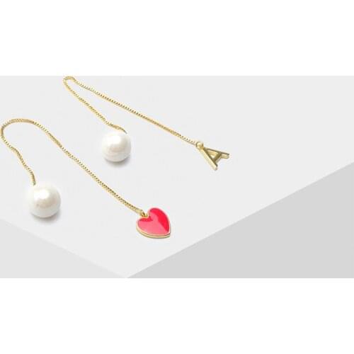 Amorita boutique Asymmetrical a-letter earrings for love