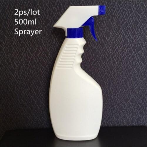 Free ship 2ps 500ml Big Empty High Quality White Flat Wash Cleanser Kitchen Mist Sprayer Refillable Bottle With Mist Sprayer