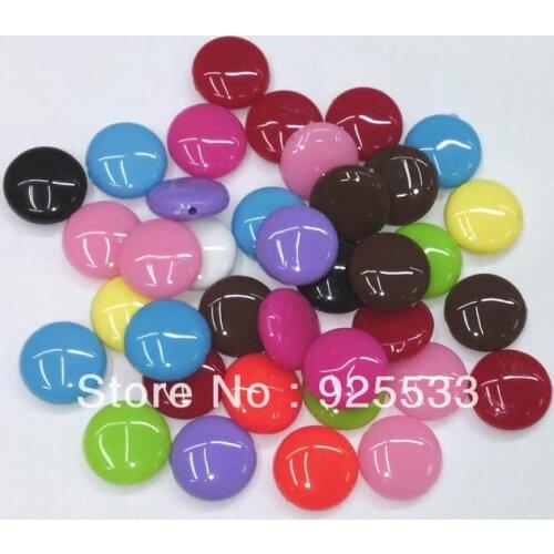 Free Shipping 360pcs/lot 16mm Mix Color Acrylic Flat Round Loose Beads for Chunky Necklace & Bracelet DIY