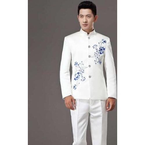 Blazer men formal dress latest coat pant designs chinese tunic suit men costume trouser marriage wedding suits for mens white