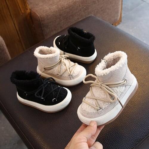 Baby Cotton Shoes Thickened And Velvet Winter Warm Lamb Hair Snow Two Cotton Shoes Female 1 To 3 Years Old Baby Toddler Shoes