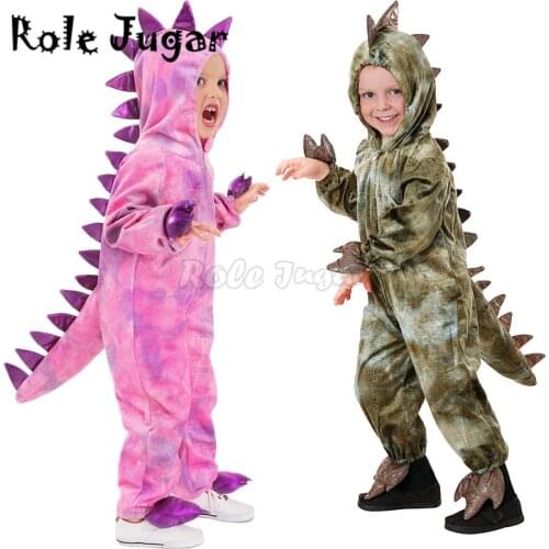 Children Dinosaur Tyrannosaurus Costumes Cosplay Animal Pink Camouflage Jumpsuit Park Role Play Clothes for Halloween C75C85