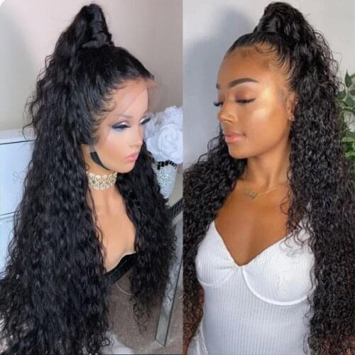 Long Curly Synthetic Lace Front Wigs Black Synthetic Wigs With Baby Hair Curly Lace Frontal Women Wigs