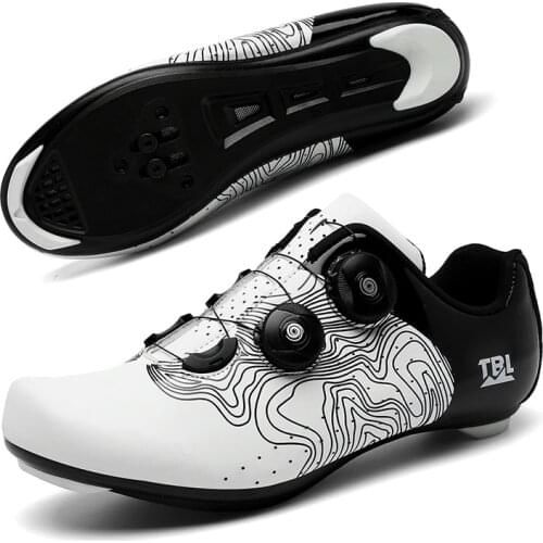 Road bike shoes mountain bicycle Mens sneakers spd cleat Self-locking shoes flat cycling shoes mtb Road bike sneakers