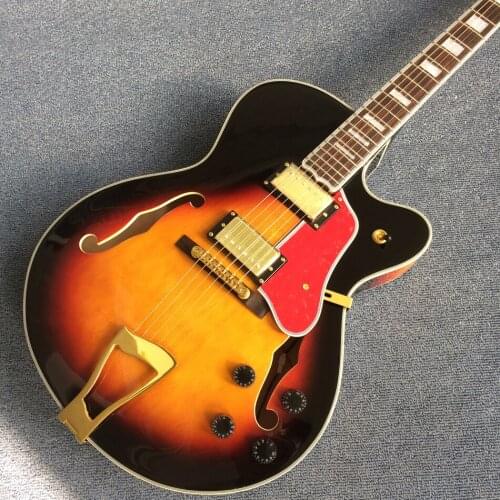Jazz Hollow Body Electric Guitar, Rosewood fingerboard, Double F holes electric guitar, Free shipping