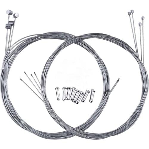 Bike Shift Cable Premium Bicycle Gear Shifters Cable Replaceable Wire for Mountain Road Bike with 10 Cable End Caps