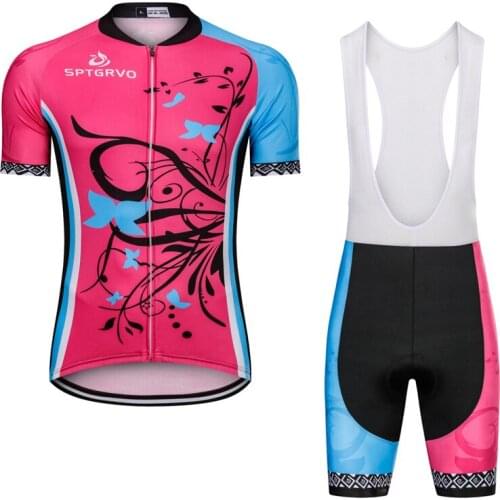 SPTGRVO Lairschdan 2019 Pink Enduro Cycling Jersey Bib Set Bicycle Clothes Suit Summer Short Sleeve Bike Clothing Kit Mtb Outfit