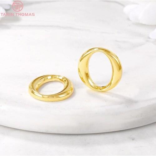 6PCS 14x14MM 24K Gold Color Brass Round Charm Pendants for DIY Jewelry Making Findings Accessories