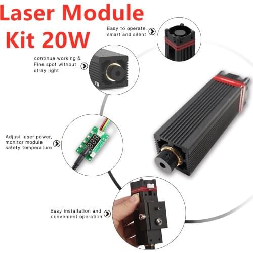 NEJE 20W Laser Module Laser Head 450nm Blue Lase for Laser Engraving Machine Wood Marking Cutting Tool Engraving Head