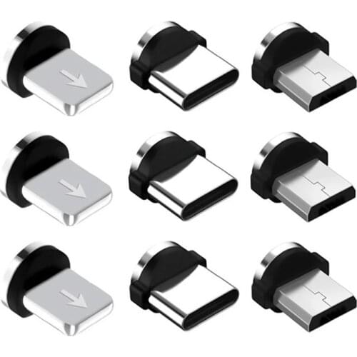 5PCS Magnetic Cable plug Micro USB Type C Fast Charging Cable For iPhone Xiaomi Mobile Phone Charger Adapter Magnet Wire Cord