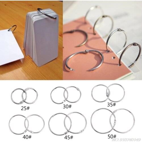 Metal Loose Leaf Book Binder Hoop Ring Multifunctional Keychain Circle DIY Album N23 20 Dropshipping