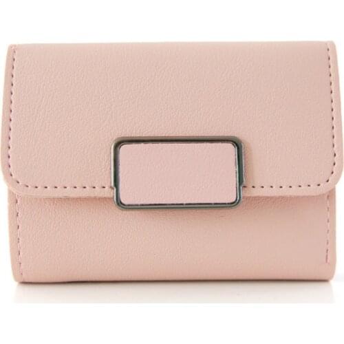 New fashion tide simple wallet womens short solid color student wallet sweet lady small wallet casual card package female