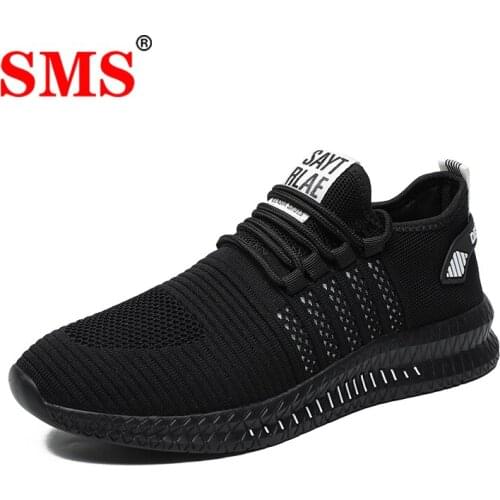 SMS New Men Sneakers Mesh Casual Running Shoes Lace-up Men Shoes Lightweight Vulcanize Shoes Walking Sneakers Zapatillas Hombre