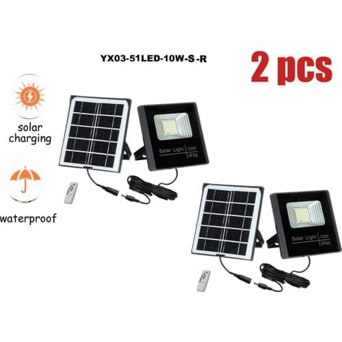 2pcs Solar Power Wireless smart on at night Wall Light Waterproof Outdoor Home Garden Street Yard Security lamp seperable panel