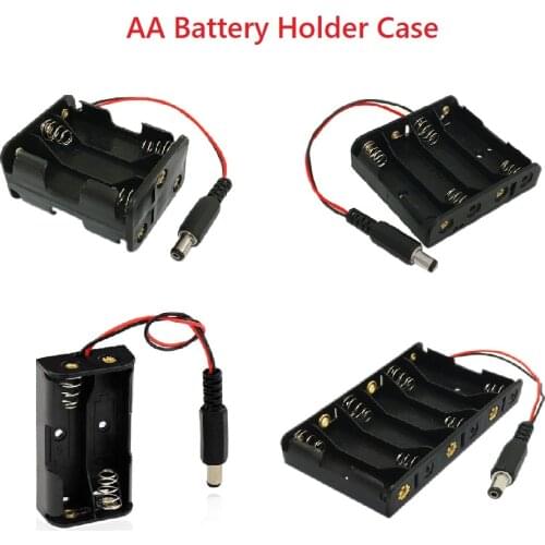 New AA Power Bank Cases 2X 4X 6X AA Battery Holder Storage Box Battery Holder Case Easy Plug Batteries Container With Wire Lead