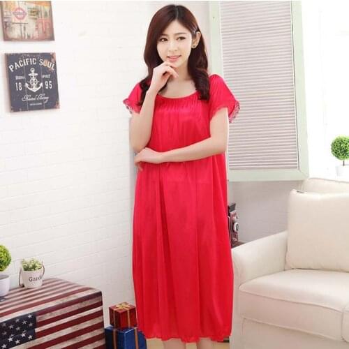 Maternity clothes sleepwear nightdress long silk nightgowns pajamas for pregnant women nightclothes maternal pajama plus size