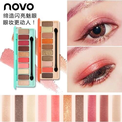 NOVO Fashion eyeshadow palette 10Colors Matte EyeShadow naked palette Glitter eye shadow MakeUp Nude MakeUp set Korea Cosmetics