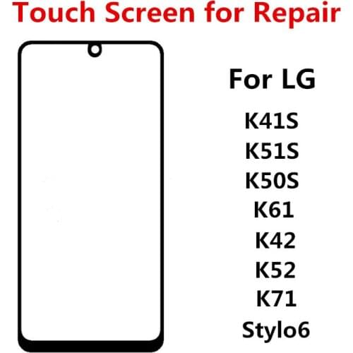 K42 K52 Front Screen For LG K42 K52 Touchscreen LCD Display Out Touch Panel Glass Cover Lens Repair Replace Parts