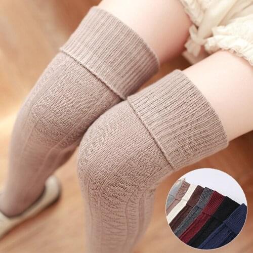 Flanging Coarse Needle Knee-length Stockings Fresh Jacquard Pure Colour Cotton Decorative Pattern Silk Stockings Six colours