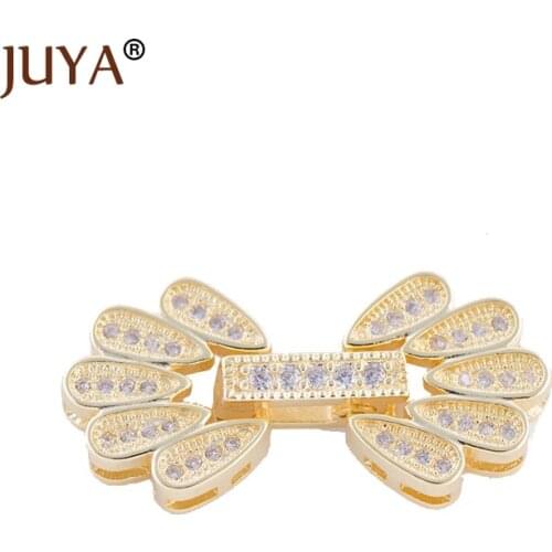 Supplies For Jewelry Zircon flower decoration connector Clasps For Bracelets necklaces Jewelry Findings Handicraft DIY Accessory
