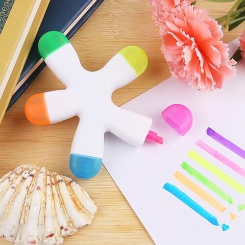 Highlighter Pen Starfish Highlighters Polygon Multicolor Markers School Art Supplies Japanese Stationery