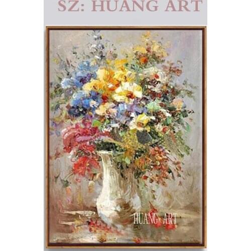 Hand-painted oil painting high Quality wall pen flower for living room Creating flowers with bottles Decoration of hotel lob