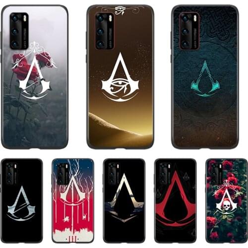 Silicone Cover Assassins Sign For Huawei P40 P30 P20 P10 P9 P8 Lite E Pro Plus mini 2019 Black Soft Phone Case