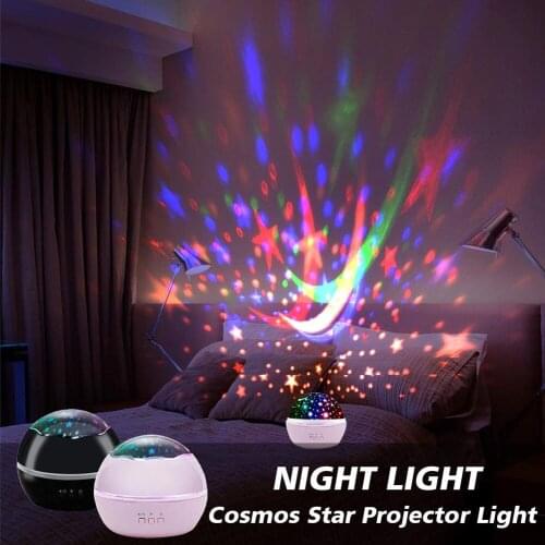 LED Night Light Projector Spin Starry Sky Star Ocean World Master Rotating Children Kids Baby Sleep Romantic USB Lamp Projection
