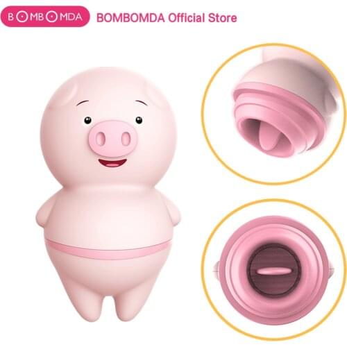Cute Pink Pig Tongue Vibrator Licking Vibrator Sex Toy for Women 10 Mode Clitoris Nipple Massage Vagina Balls Adult Erotic Toys