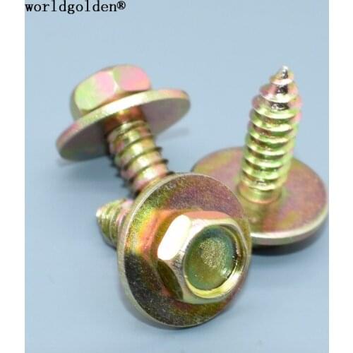 Worldgolden 100pcs auto metal Zinc Color Screw