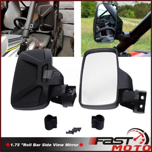 UTV Motorcycle Rearview Mirror Universal 2" 1.75"Roll Bar Side Rear View Mirror For Yamaha Honda Kymco Bad Boy MTV Hisun Polaris