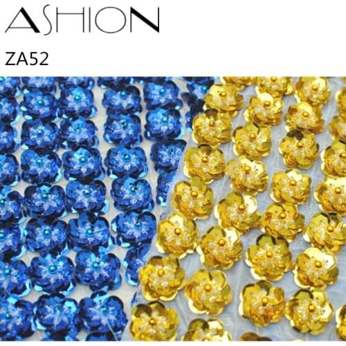 100 PCS 51.8*1.8CM Multicolor optional sequins lace Dance costumes lace flower applique patch embroidered diy accessories ZA52