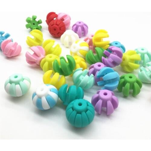 Chengkai 100pcs BPA Free Loose Silicone Lantern Beads DIY Food Grade Baby Pacifier Dummy Teething Toy Accessories Beads