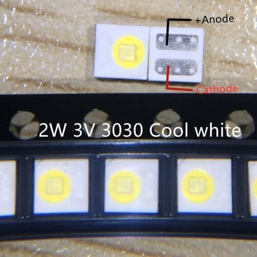 100PCS For FUNAI LED LCD Backlight TV Application EVERLIGHT Flip-Chip LED Backlight 2W 3V 3030 Cool white LCD Backlight for TV