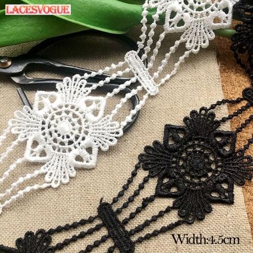 7ards(14y) 4.5cm Embroidery lace ribbon Necklace material DIY patchwork Dress edge Garment needlework sewing accessories 224