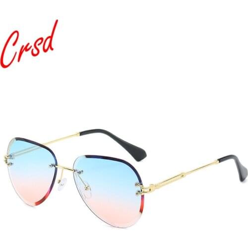 2020 Luxury Ladies Sunglasses Shades Sunglasses Women Fashion vintage Rimless Sun Glasses Men Oculos Feminino gafas