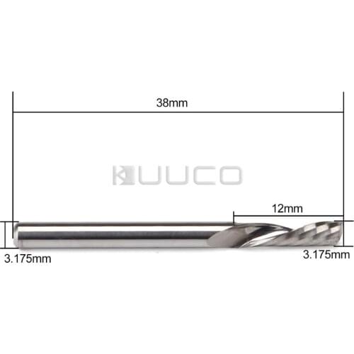 5 PCS/LOT End Mill/Spiral Bit/Single Flute Milling Cutter/CNC Router Bits for Aluminum/Acrylic/Color Plates/PVC/MDF/Wood etc