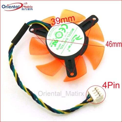 Free Shipping GA51S2L -NNTG 12V 0.13A 47mm 39*39*39mm 4Pin For ZOTAC 8500GT 8600GT 9400GT 9500GT GT210 Graphics Card Fan