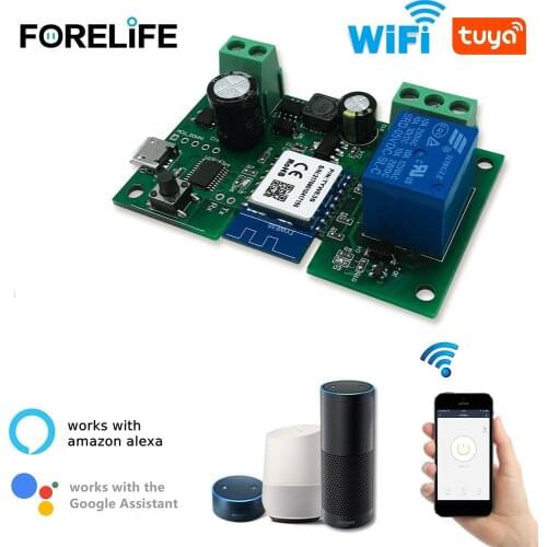 Tuya WiFi Switch Wireless Relay Module Single-Way Inching Self-Locking Smart APP Timing Remote Control Voice for Google Home