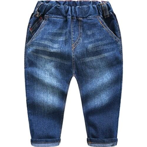 High-quality Kids Jeans 100% Cotton Elastic Waist Boy Jeans Fashion Casual Cowboy Pants Children Trouser Clothing For 3-10 Years