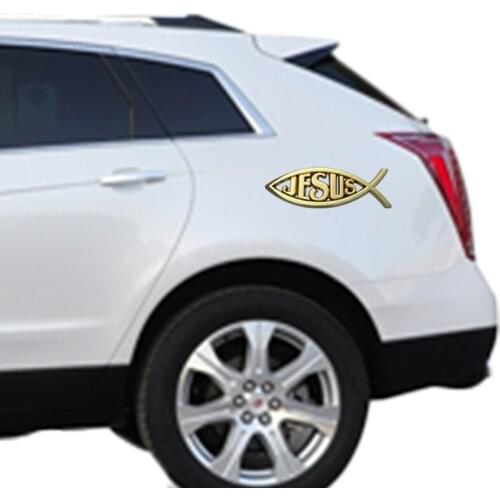 For 3D Christian Jesus Fish Symbol Logo Car Chrome Sticker Auto Emblem Badge Decal Truck Vehicle Decoration Accessories