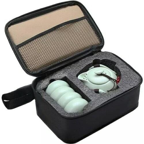1 pot 4 cups Travel Bag The Ding kiln Tea Sets Portable Travel Tea Set Quick Cup Tea Pot Kettle Gaiwan Kung Fu Tea Sets