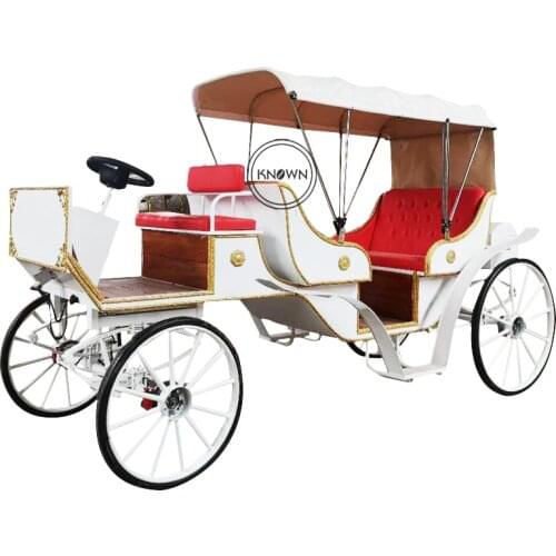 Electric Wedding Carriage Tourist Cart With Four Wheels Horse Type Rickshaw Passenger Bike Visiting Taxi