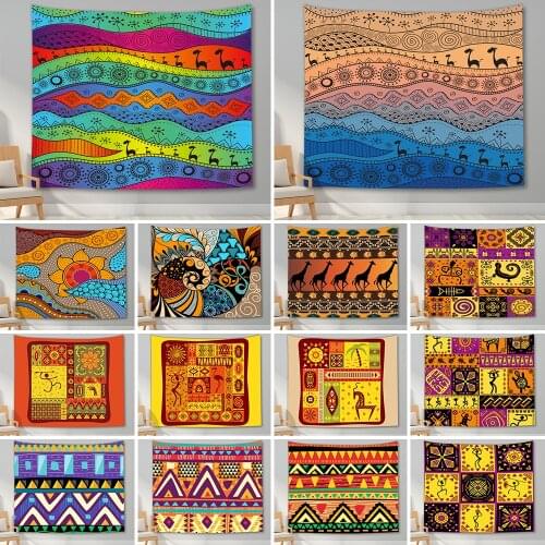 Ethnic Tapestry Polyester Bohemian Wall Hanging Decor Blanket African Style Yoga Sleeping Tapestry Mandala Wall Fabric