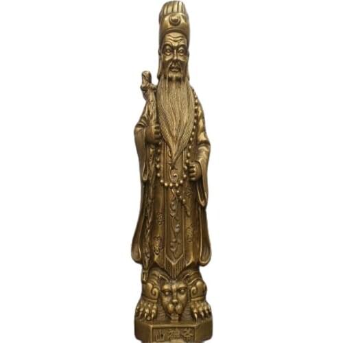 Chinese old bronzes mountain deity copper Statue