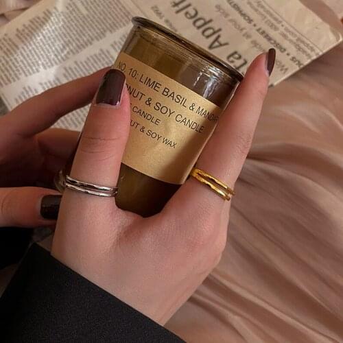 Korean fashion trendy new ring personality creative double layer girls women finger rings jewelry accessories