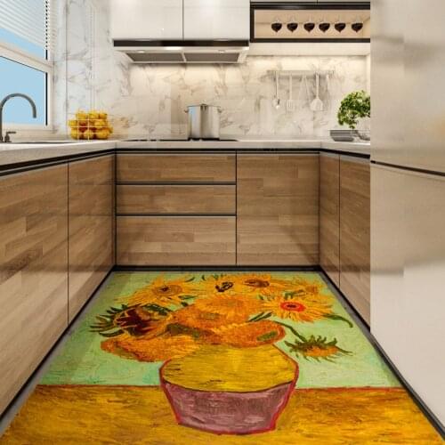 Sun Flowers Area Rugs Large Yellow Floral Painting Doormat Home Living Room Bed Decor Floor Carpet Outdoor Picnic Anti Slip Mat