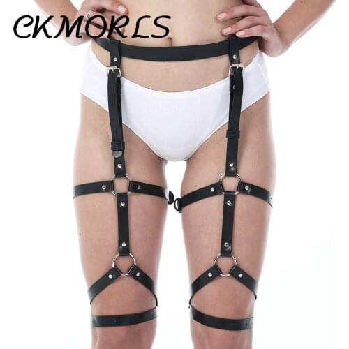Leather Leg Harness Underwear Gothic Punk Lingerie Sexy Hot Erotic Leather Belt Harajuku Women Stockings Suspender Strap Bondage